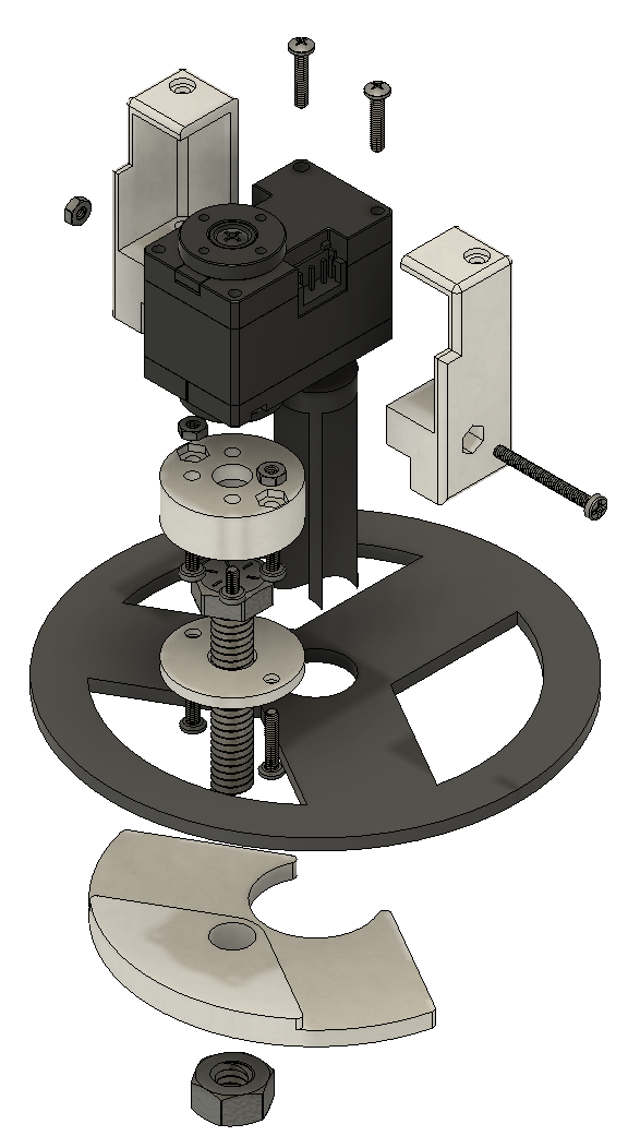 Exploded view of the actuation mechanism
